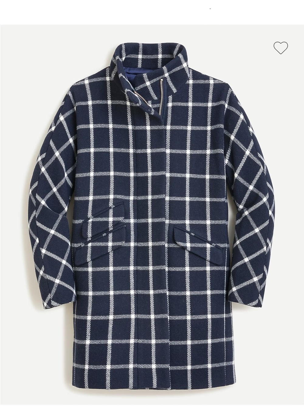 J. Crew woman’s cocoon stadium coat - windowpane. Size 2